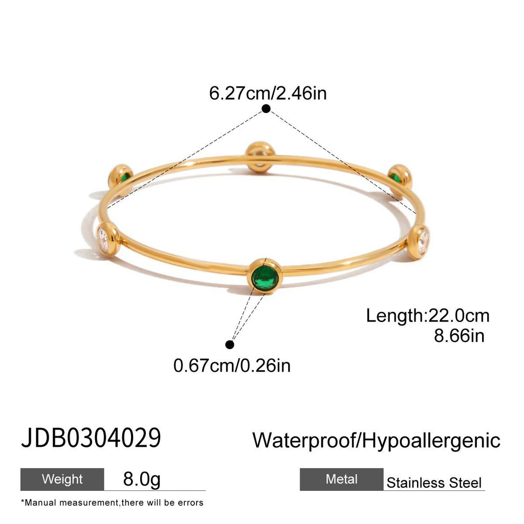 Damen Armreif mit funkelnden Kristallakzenten aus hypoallergenem Edelstahl Shop Nory