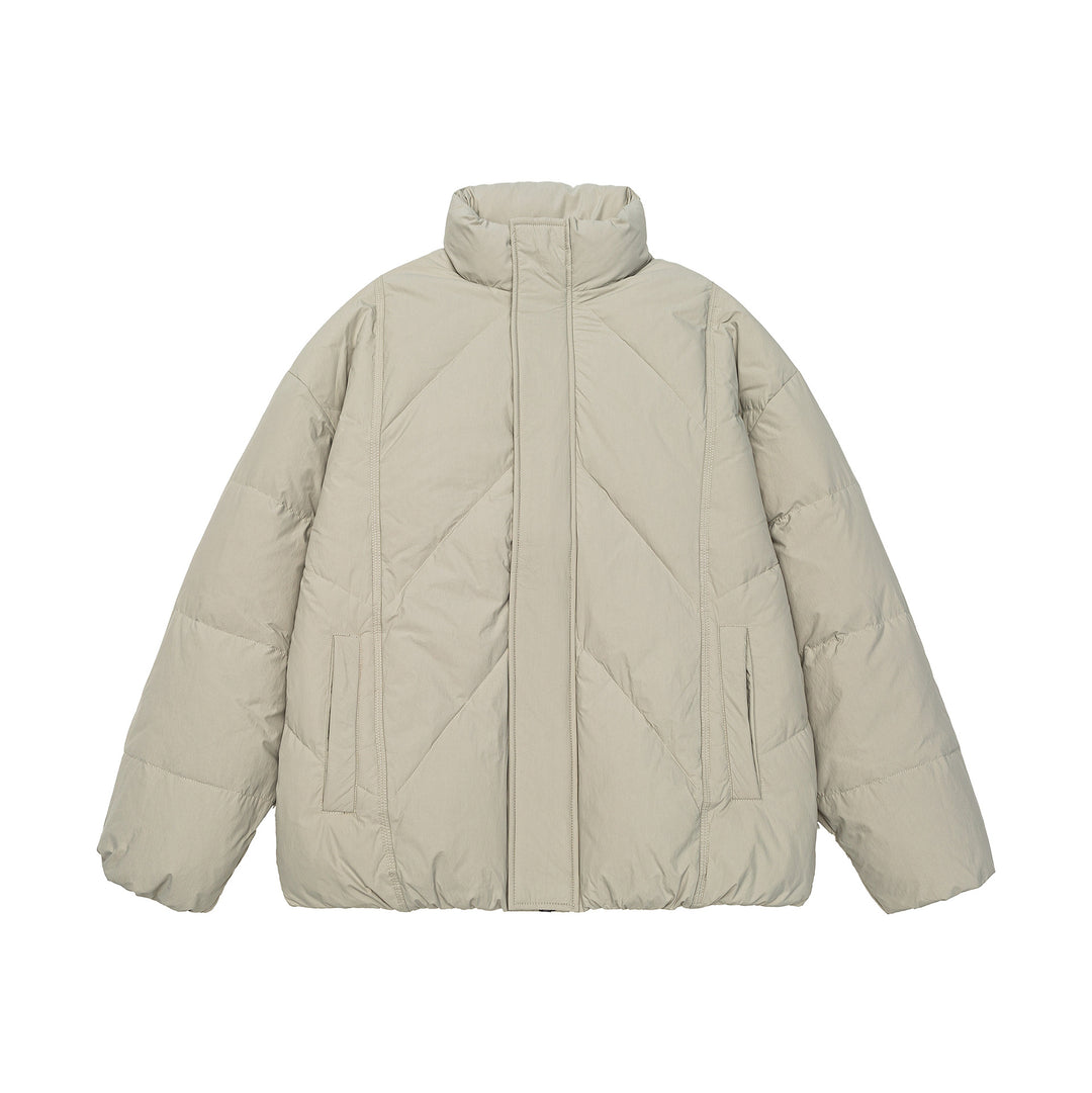 Unisex Oversized gesteppte Winterjacke mit hohem Stehkragen und verdecktem Reißverschluss Shop Nory
