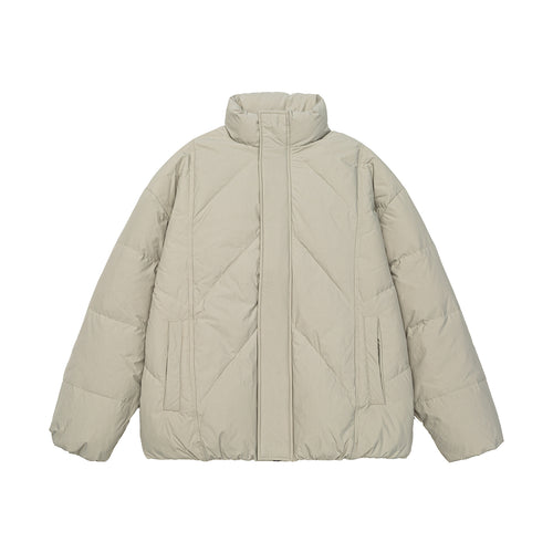 Unisex Oversized gesteppte Winterjacke mit hohem Stehkragen und verdecktem Reißverschluss Shop Nory