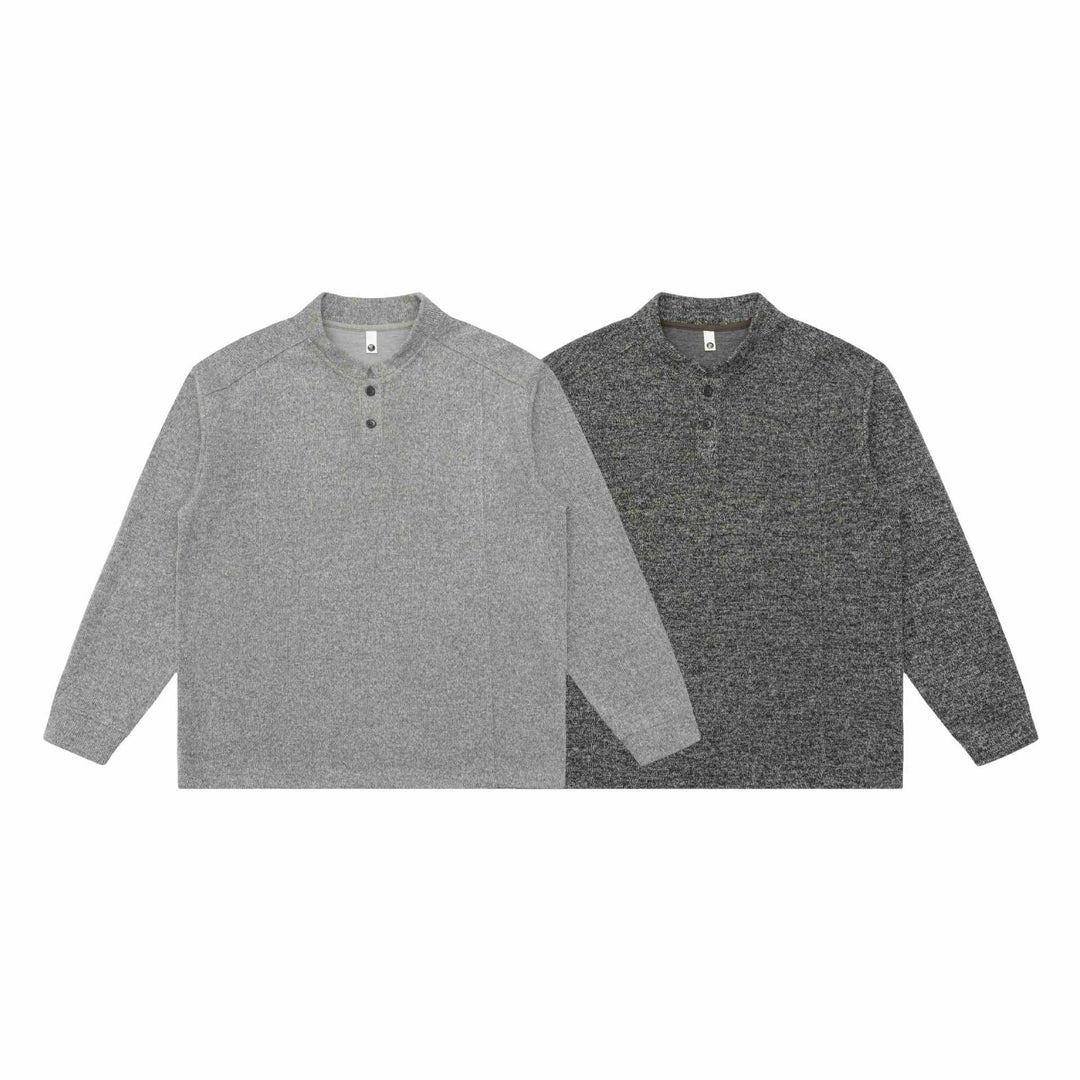 Unisex Feinstrick-Henley-Pullover mit Troyerkragen und Raglanärmeln Shop Nory