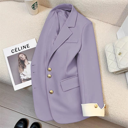 Damen Eleganter Blazer mit Goldknopfdetails Shop Nory
