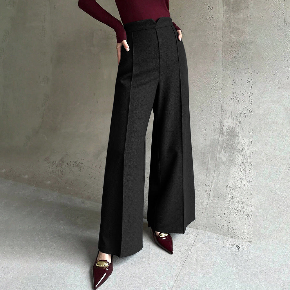 Damen elegante weite Palazzo-Hose mit Bügelfalte und hochgeschnittener Taille Shop Nory