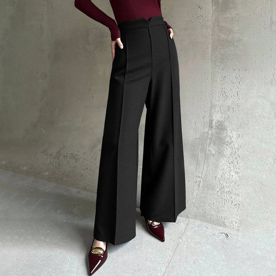 Damen elegante weite Palazzo-Hose mit Bügelfalte und hochgeschnittener Taille Shop Nory