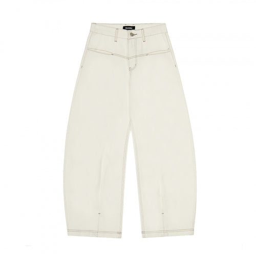 Damen Weite Cropped Ballon-Jeans mit hohem Bund und sichtbaren Kontrastnähten Shop Nory
