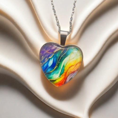 Bunte Halskette Mit Herzanhänger | Shop Nory
