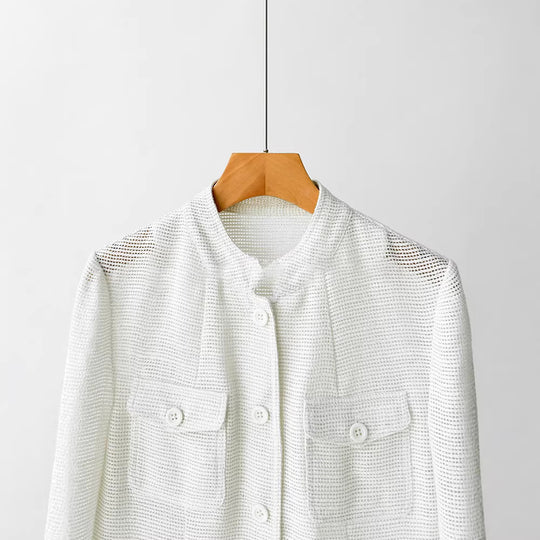 Damen Modische Boucléjacke mit praktischen Taschen Shop Nory