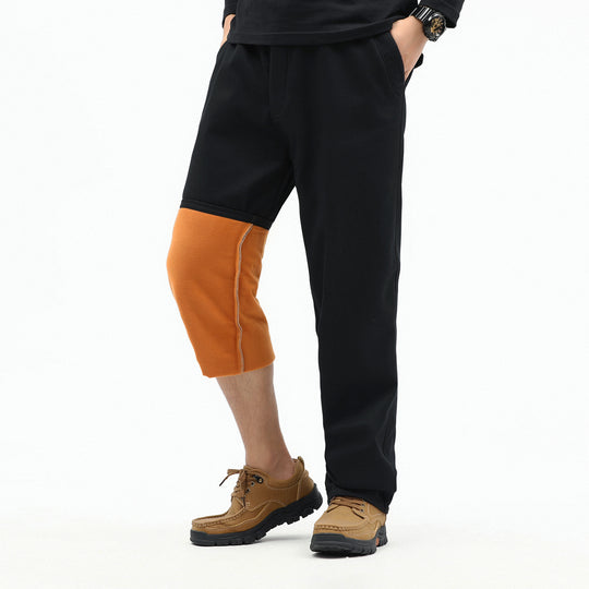 Herren Kontrast‑Futter Chino‑Jogger mit umgeschlagenem Fleecefutter und elastischem Bund Shop Nory