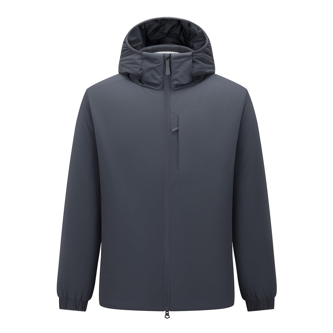 Herren Leichte wasserdichte Softshell-Regenjacke mit Kapuze und versteckter Brusttasche Shop Nory