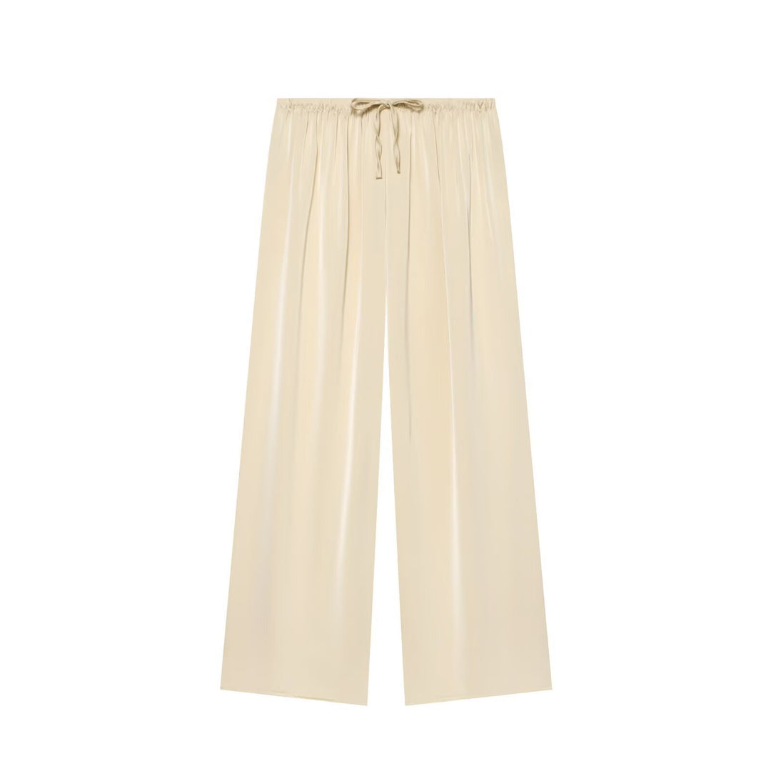 Damen nan luftig-weite Palazzo-Hose mit elastischem Bund und Kordelzug Shop Nory
