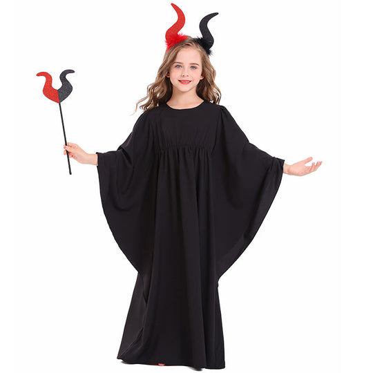 Mädchen märchenhaftes Kleid mit weitem Ärmeln und floralem Gürtel Shop Nory
