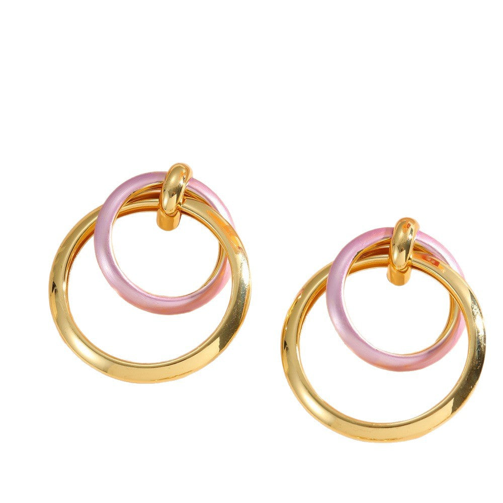 Damen Ohrringe mit elegantem, überlagertem Ringdesign Shop Nory