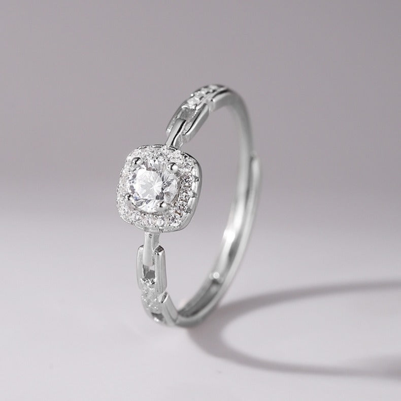 Damen zierlicher Ring mit funkelndem Zirkonia-Besatz Shop Nory