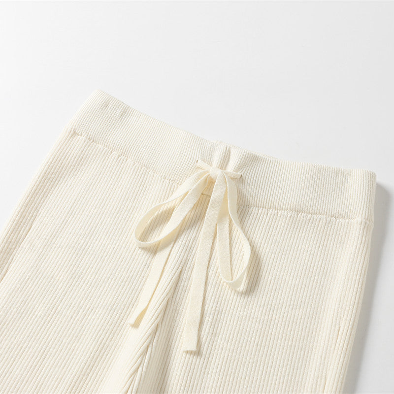 Damen Bequeme und lässige Strickpalazzo-Hose Shop Nory