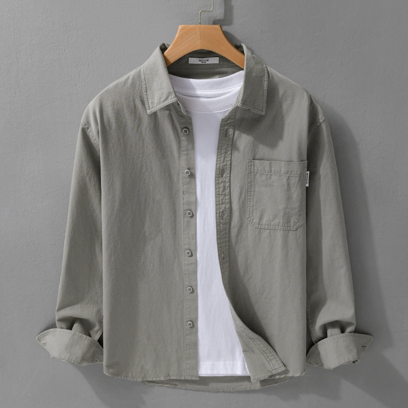 Herren Leichtes Baumwoll-Overshirt mit Brusttasche und Relaxed‑Fit Shop Nory