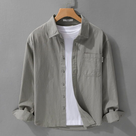 Herren Leichtes Baumwoll-Overshirt mit Brusttasche und Relaxed‑Fit Shop Nory