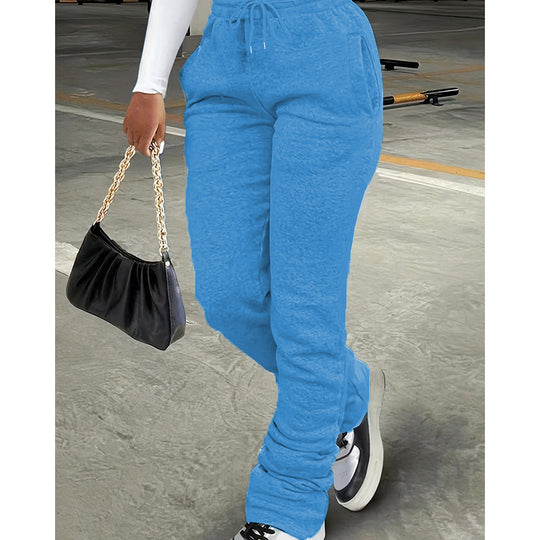 Damen nan figurbetonte Highwaist-Stretch-Sweathose mit gerafften Knöchelabschlüssen und Eingrifftaschen Shop Nory