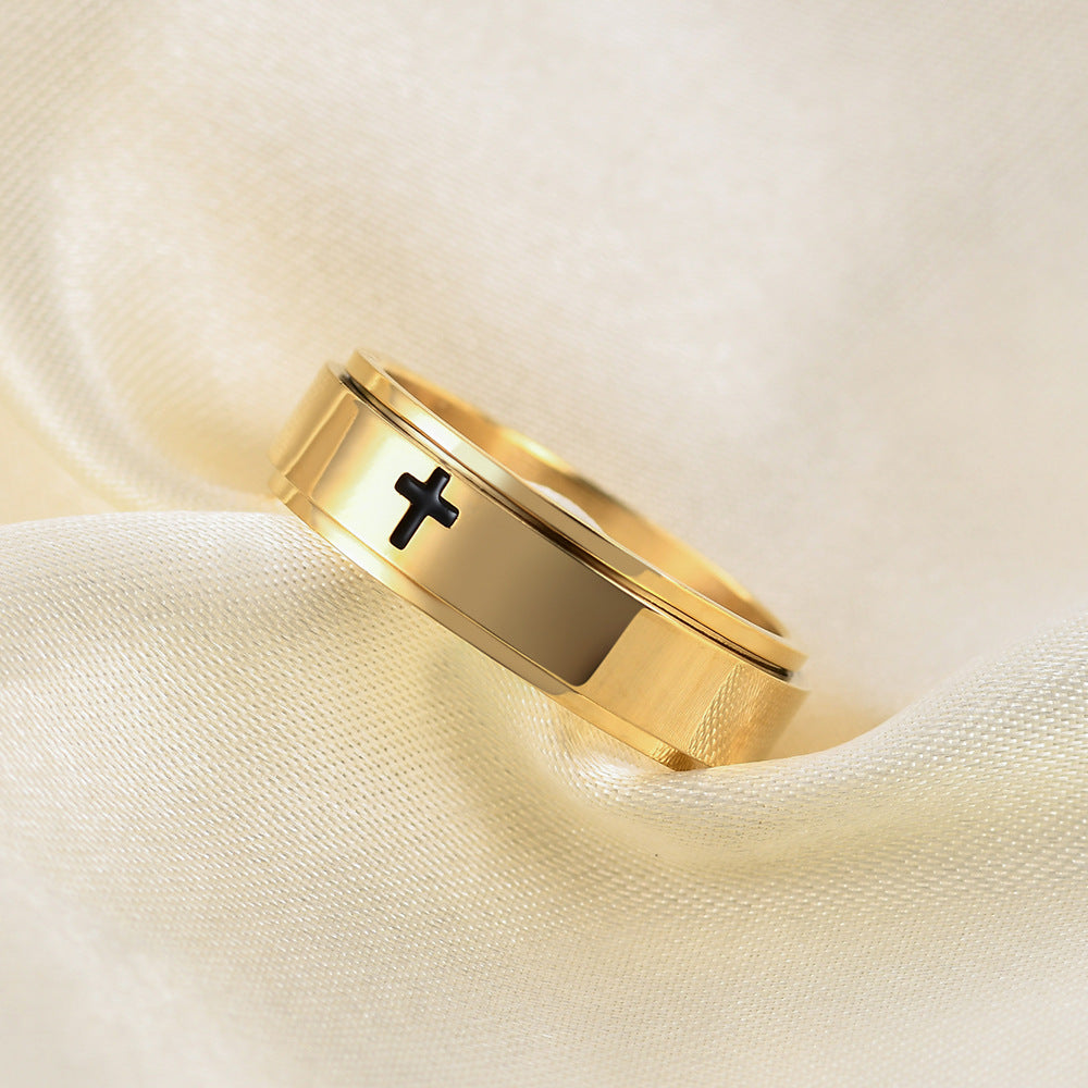 Damen Ring mit stilvollem Plus-Motiv Shop Nory
