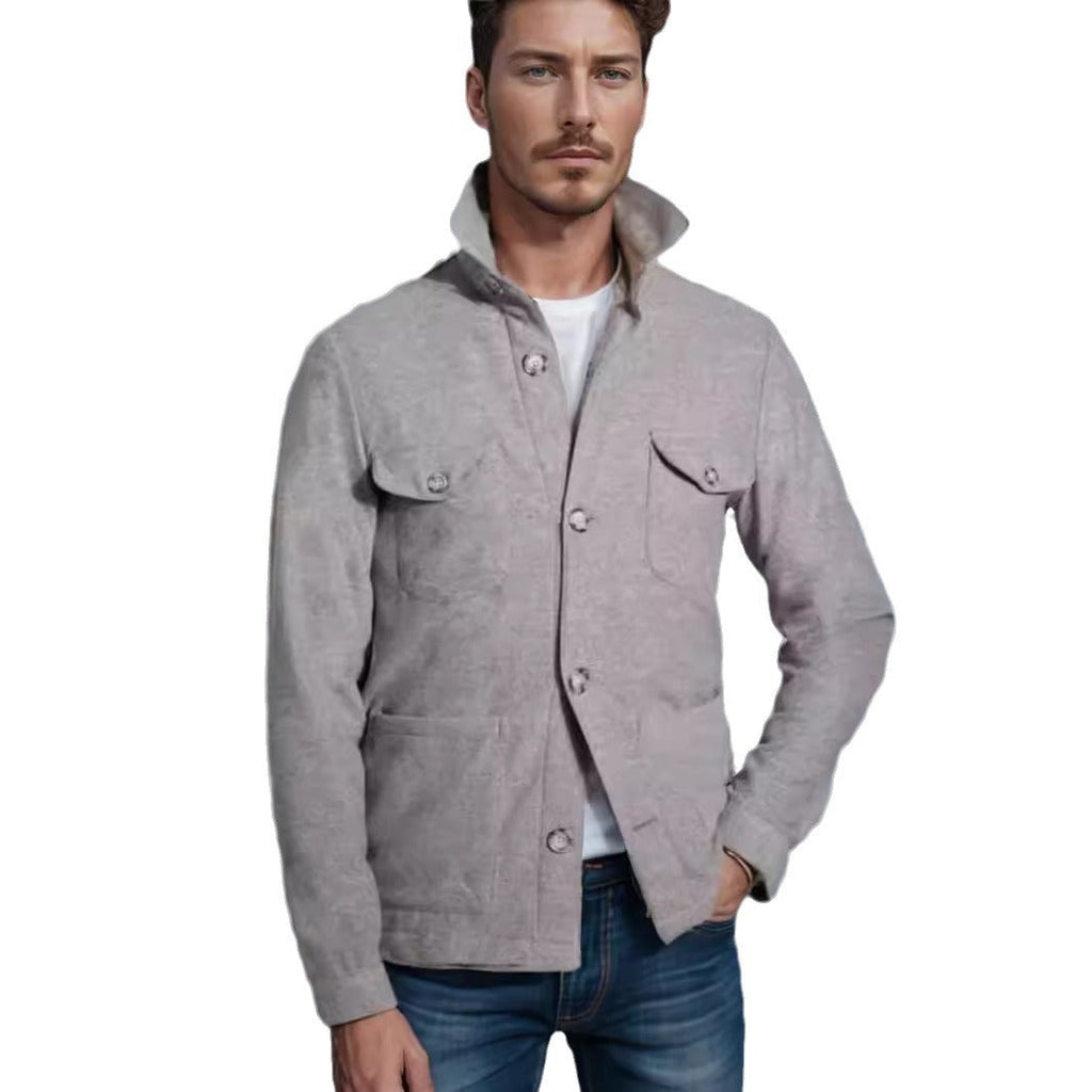 Herren praktische Jacke im schicken Utility-Stil mit hohen Kragen