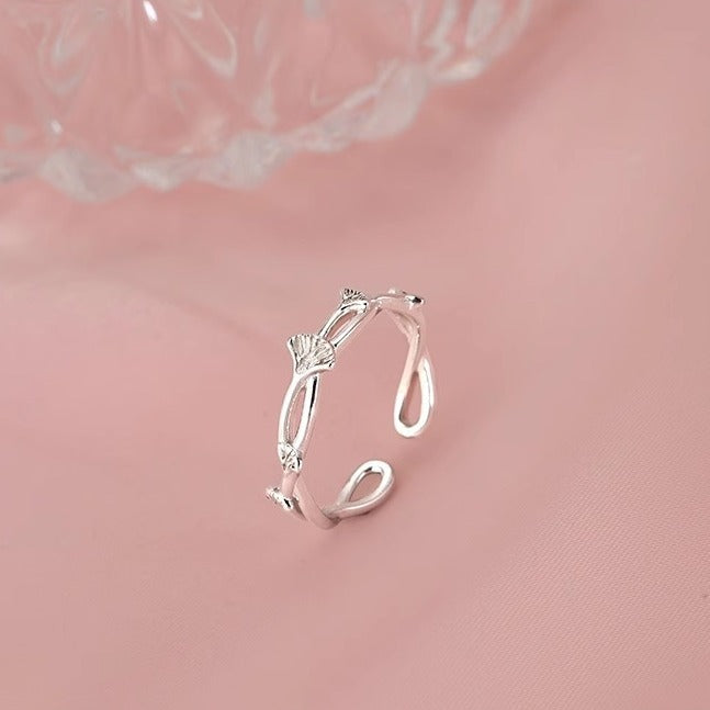 Damen feiner Ring mit filigranem Pflanzenmotiv Shop Nory
