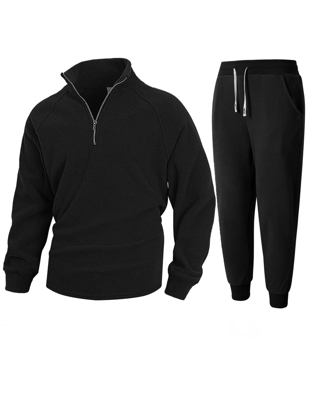 Herren Fleece-Relaxanzug mit halblangem Reißverschluss