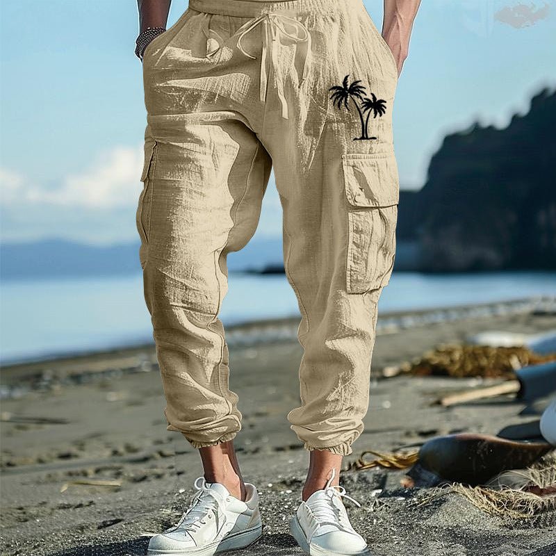 Herren Cargohose mit seitlichen Taschen und verstellbarem Bund