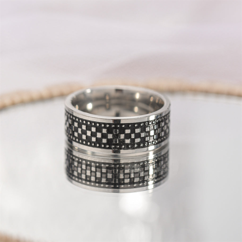 Herren Ring mit elegantem geflochtenem Karomuster Shop Nory