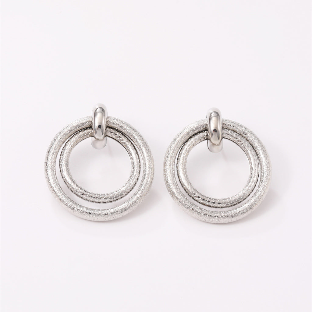 Damen Hängende Ohrringe mit elegantem, geschwungenem Ringdesign Shop Nory