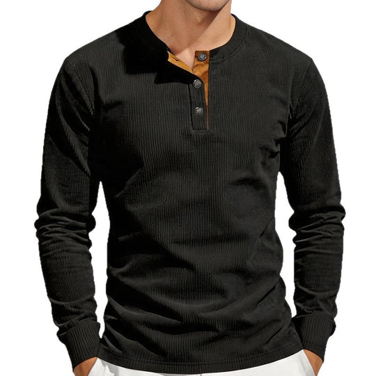 Herren Thermo-Ripp-Langarm-Henleyshirt mit Knopfleiste Shop Nory