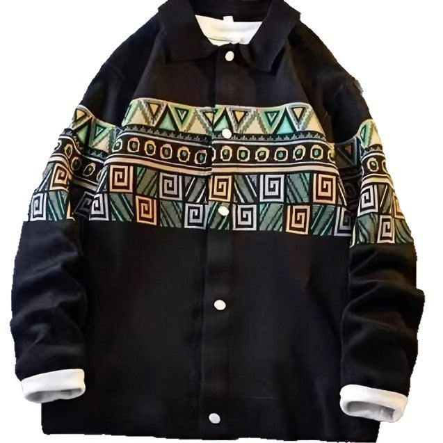 Damen Oversize-Strickjacke mit Jacquard‑Yoke und Druckknopfleiste Shop Nory