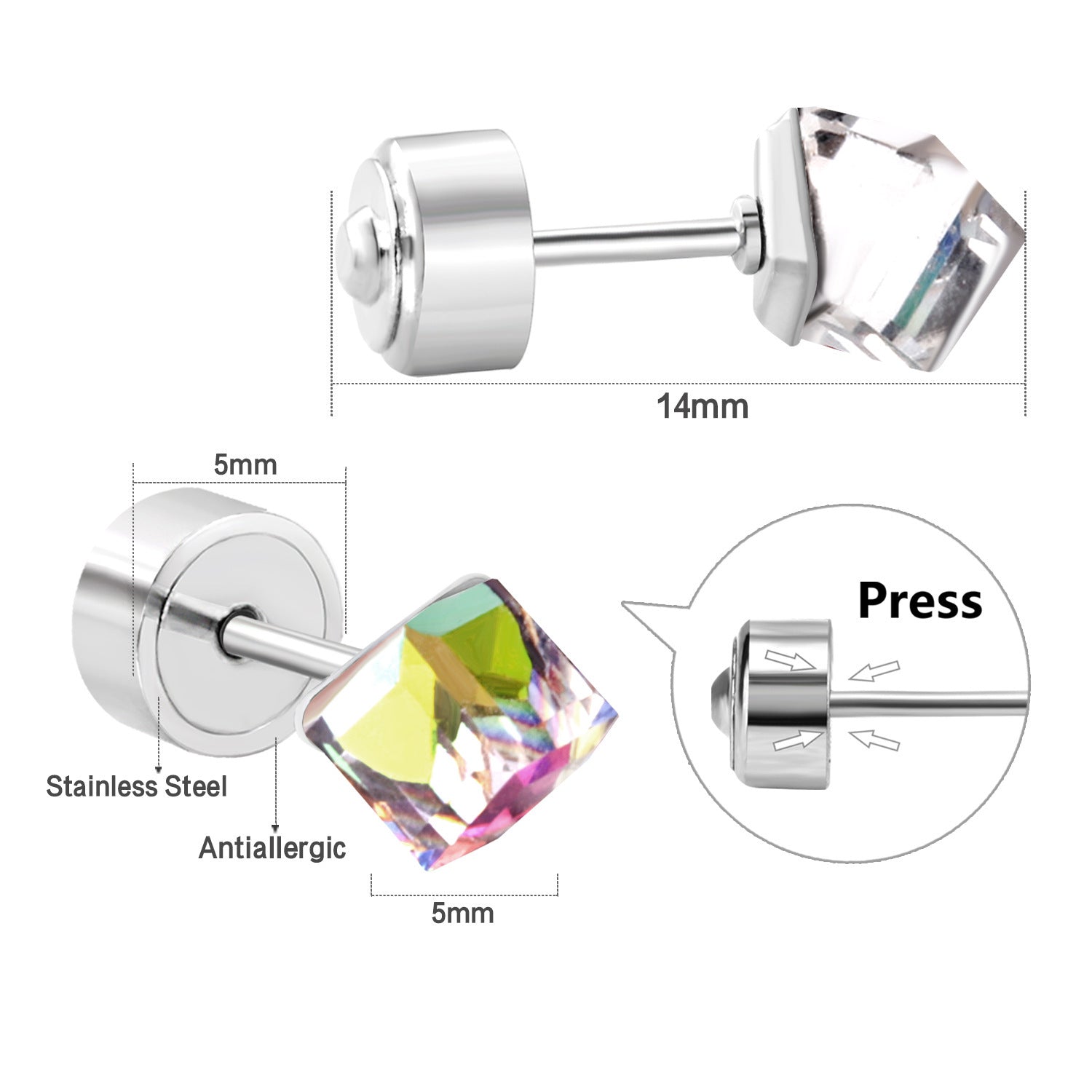 Damen Bauchnabelpiercing mit funkelndem Zirkon-Anhänger Shop Nory