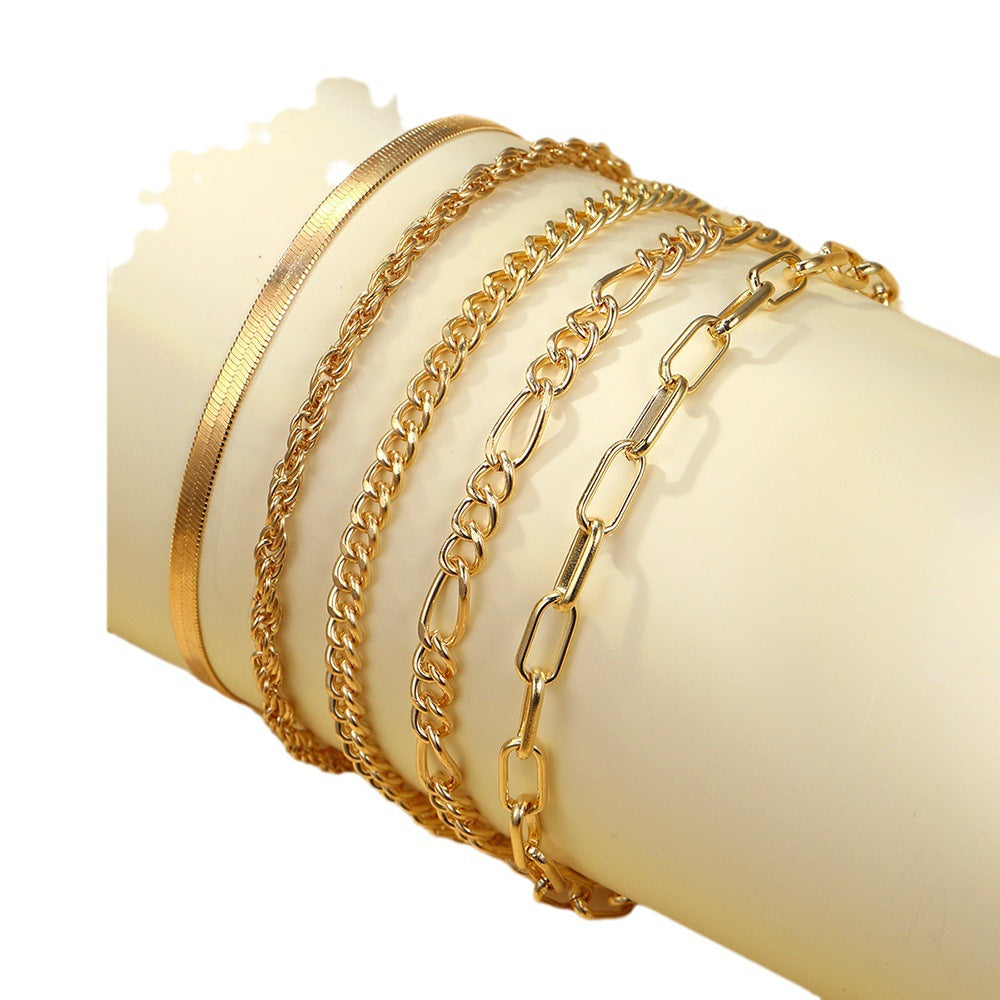 Damen Armband-Set mit eleganten und vielseitigen Kettenstrukturen Shop Nory