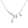 Damen elegante Halskette mit botanischem Design und funkelnden Zirkonia Shop Nory