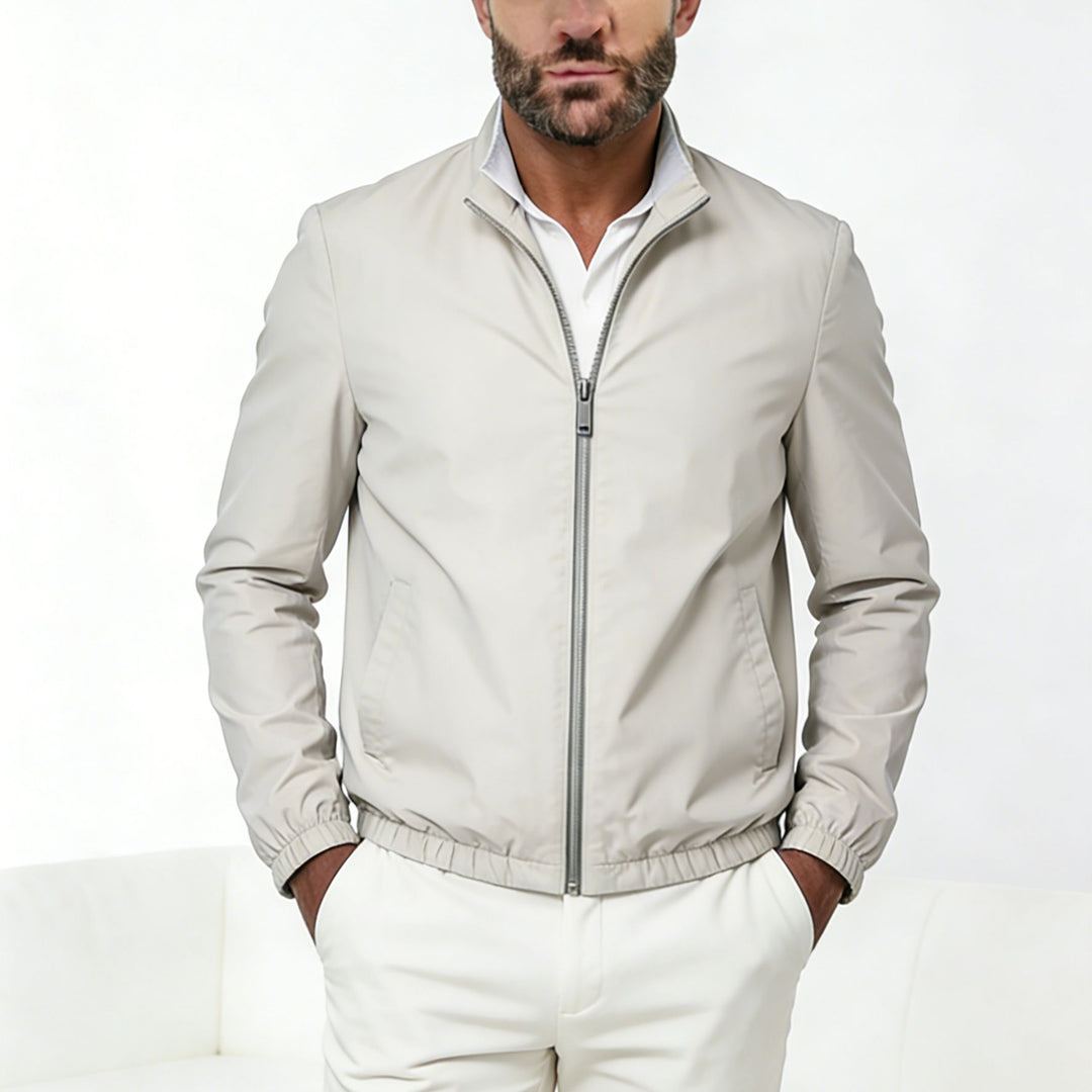 Herren Leichte Zip-Übergangsjacke mit Stehkragen und minimalen Nähten Shop Nory