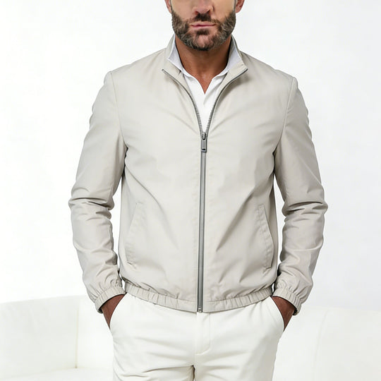 Herren Leichte Zip-Übergangsjacke mit Stehkragen und minimalen Nähten Shop Nory