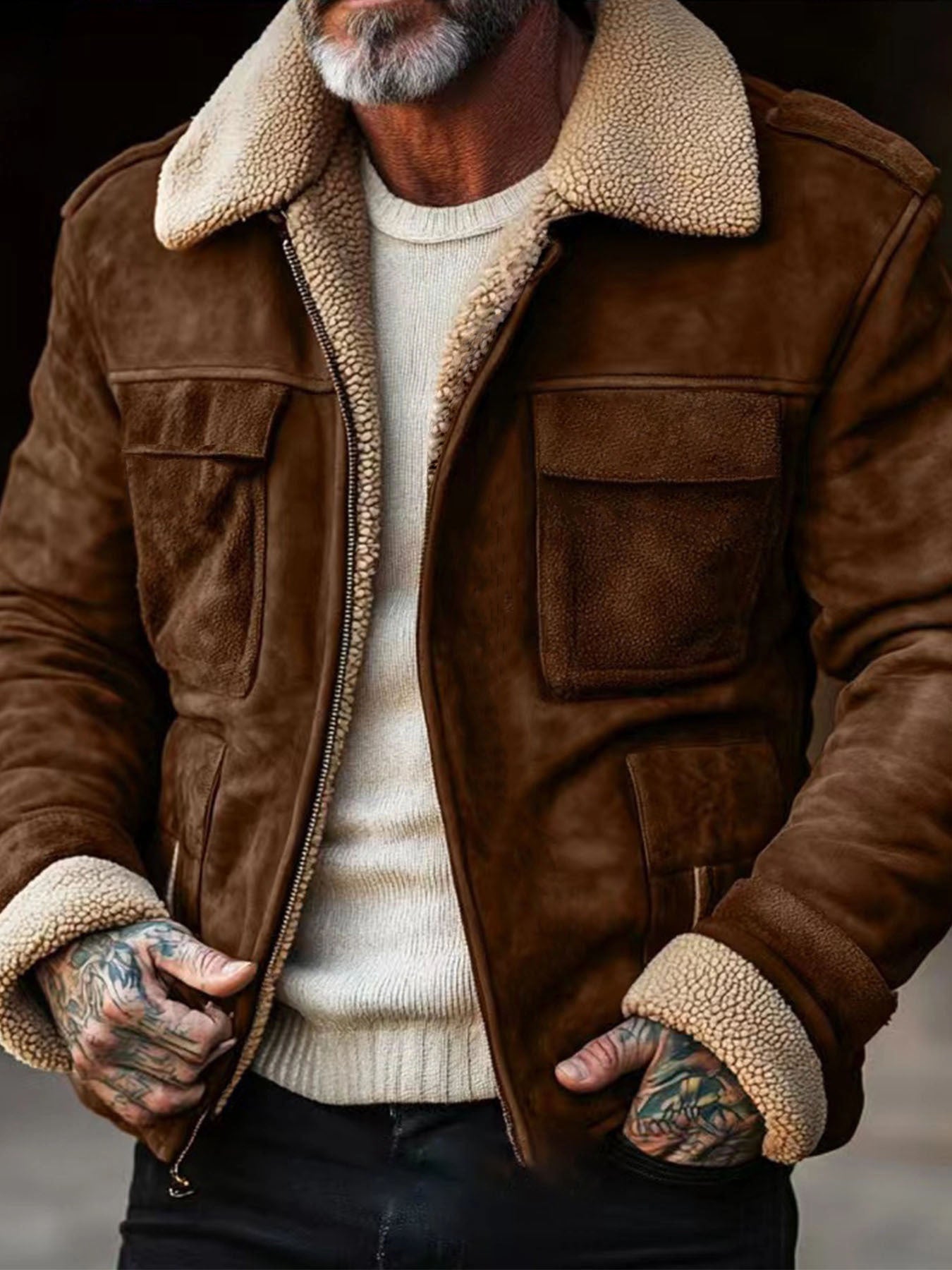 Herren Luxus Lammfell jacke