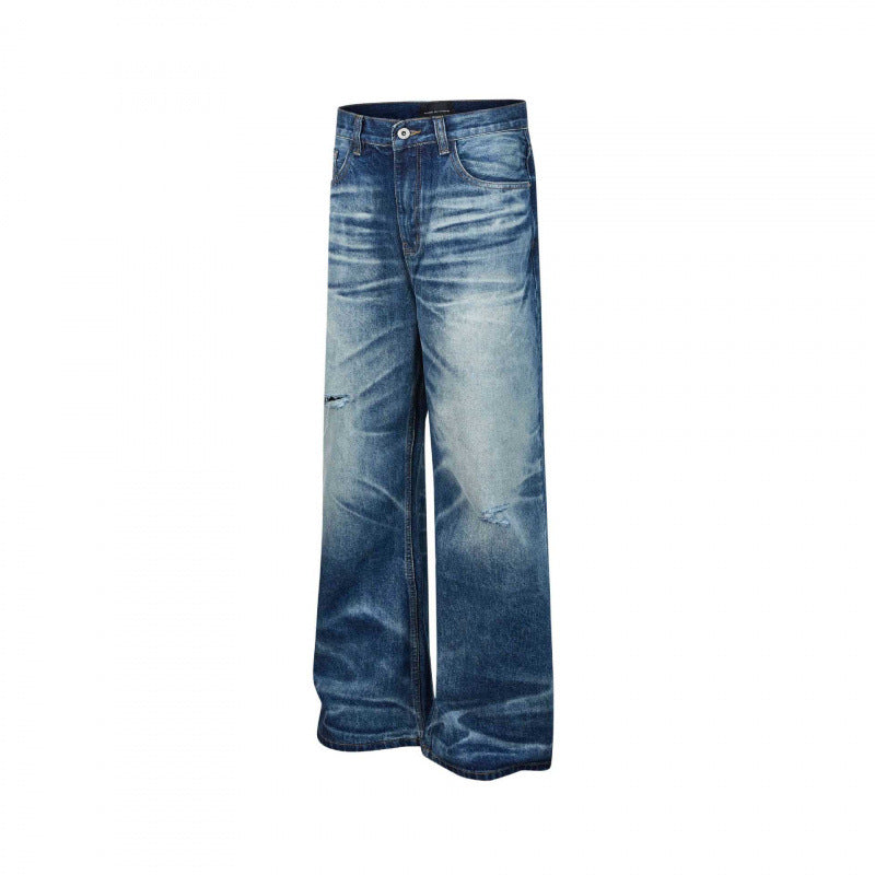 Damen taillenhohe Culotte-Jeans mit weitem Bein und ausgefransten Details Shop Nory