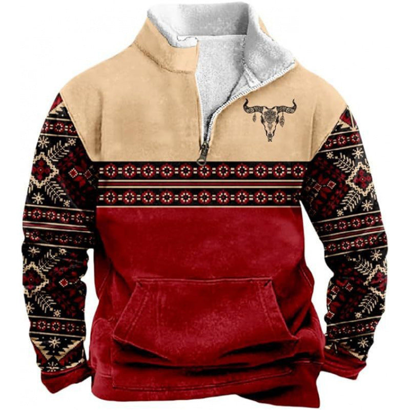 Herren Wärmender Fleece-Pullover mit Stehkragen Shop Nory