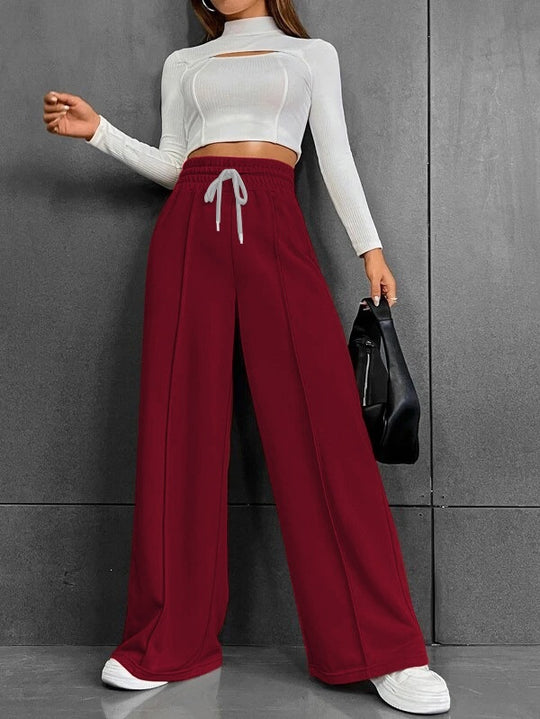 Damen nan weite High-Waist Palazzo-Jogginghose mit Kordelzug und Bügelfalte Shop Nory
