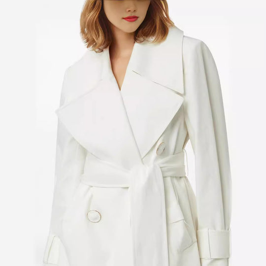 Damen Trenchcoat mit weitem Revers und Taillengürtel Shop Nory