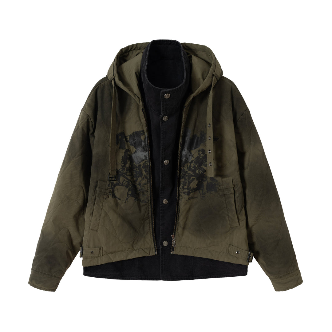 Herren Kurzer Field-Parka mit modularer Innenlage, Kapuze und Cargo‑Taschen Shop Nory