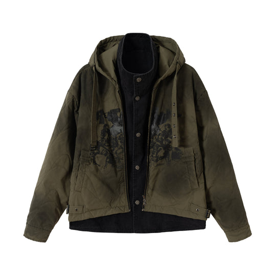 Herren Kurzer Field-Parka mit modularer Innenlage, Kapuze und Cargo‑Taschen Shop Nory