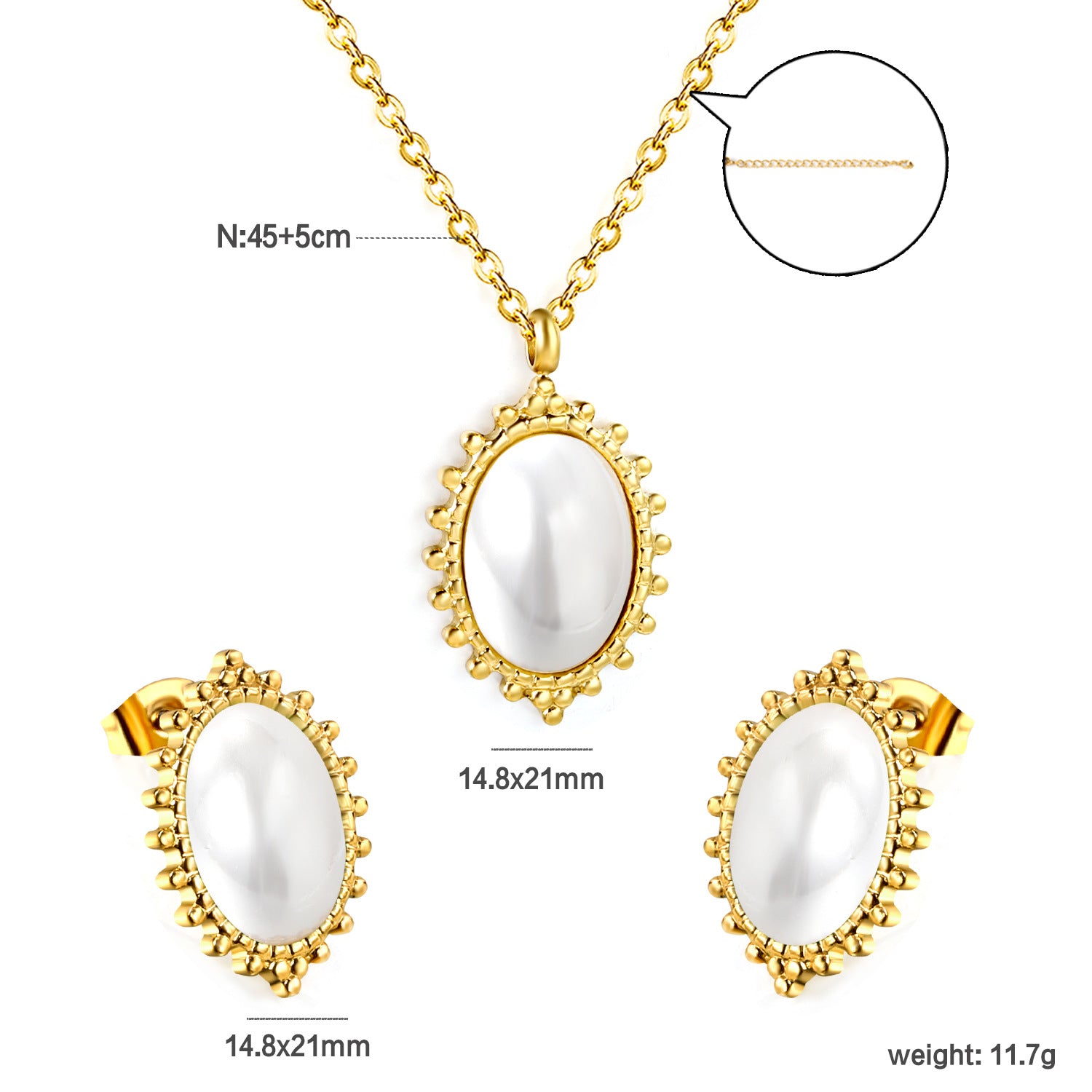 Damen Schmuckset mit Kruzifix-Anhänger und passenden Ohrringen Shop Nory
