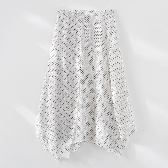Damen Chiffon-Bluse mit Schleifenkragen, Pünktchenmuster und Biesen-Detail Shop Nory