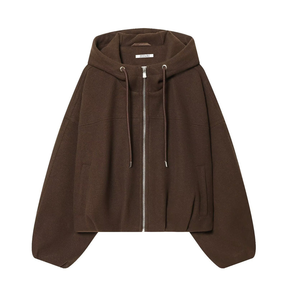 Damen Lässige Baumwolljacke mit Kapuze