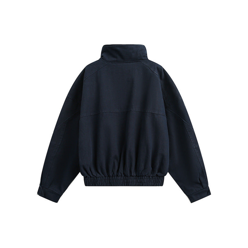 Unisex Kurz geschnittene Boxy-Outdoorjacke mit versteckter Reißverschlussblende, hohem Stehkragen und elastischem Bund Shop Nory