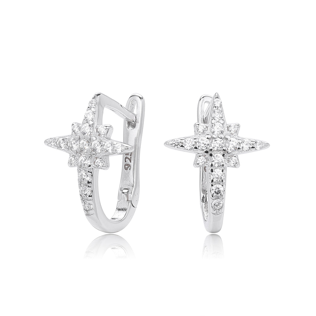 Damen Ohrhänger im stilvollen Kreuz-Design aus hochwertigem 925 Sterling Silber und funkelnden Zirkonia Shop Nory