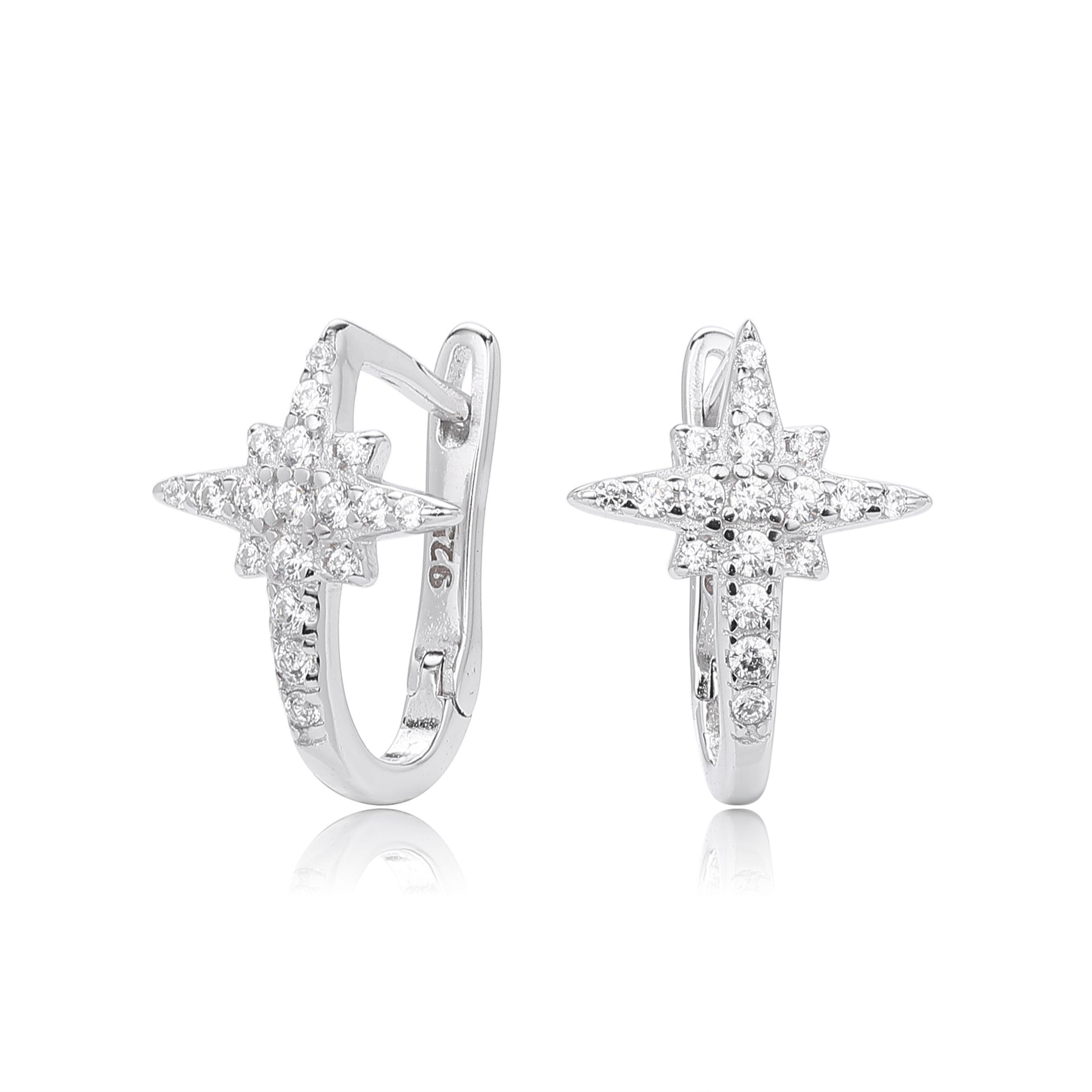 Damen Ohrhänger im stilvollen Kreuz-Design aus hochwertigem 925 Sterling Silber und funkelnden Zirkonia Shop Nory