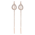 Damen Ohrringe mit langen, eleganten Tropfen und funkelnden Zirkonia Shop Nory
