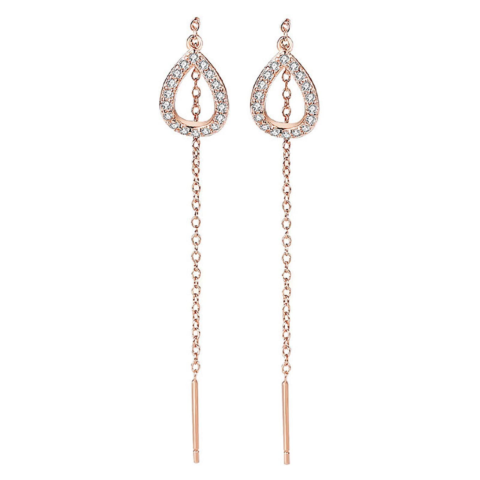 Damen Ohrringe mit langen, eleganten Tropfen und funkelnden Zirkonia Shop Nory