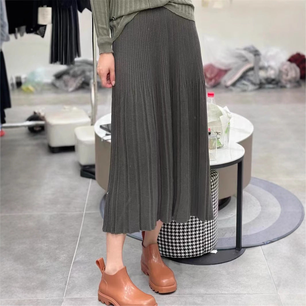 Damen Fließender Plissee-Maxirock Shop Nory